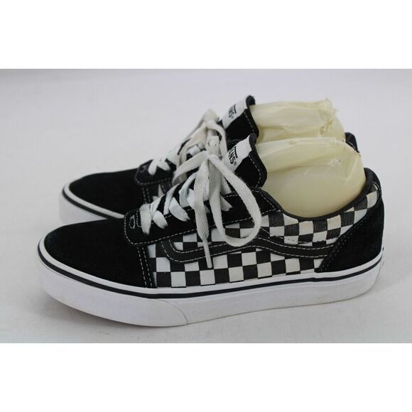 VANS OFF THE WALL youth sz 5 lace up checkered low top sneaker - Picture 9 of 11